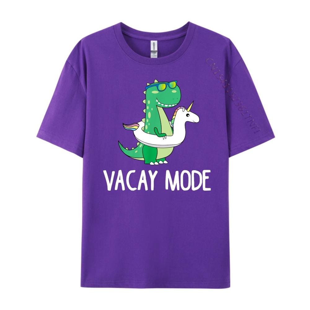 Vacay Mode Cute Dinosaur T Shirt Funny Family Vacation Gift Plus Size Men Clothing Casual Everyday Gifts For Men