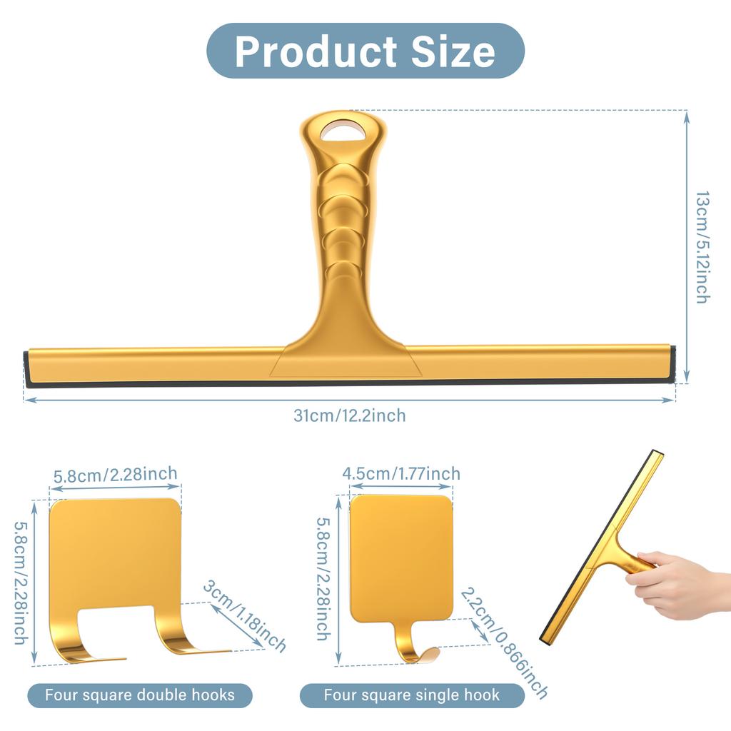 Glass Cleaning Squeegee Window Wiper Window Cleaning Tool Rubber Blade for Bathroom Shower Home Car Dining Table Glass Cleaning