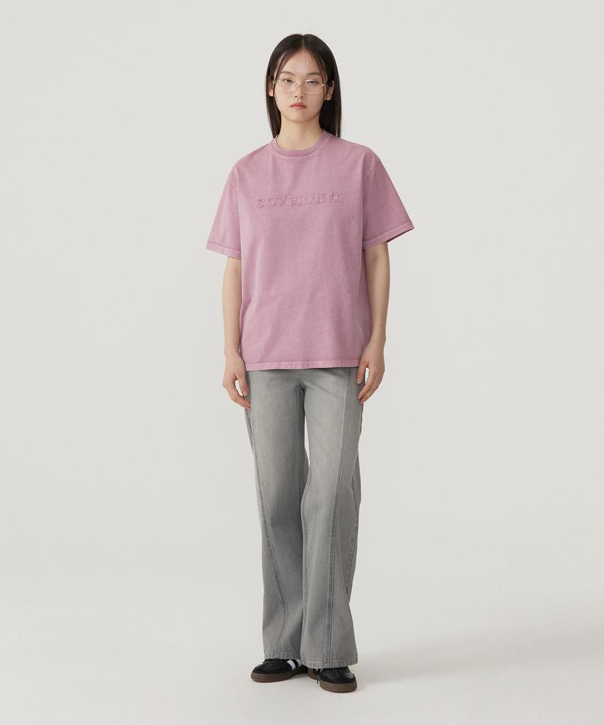 COVERNAT WOMAN Oversized Pigment Copper Logo T-Shirt Magenta