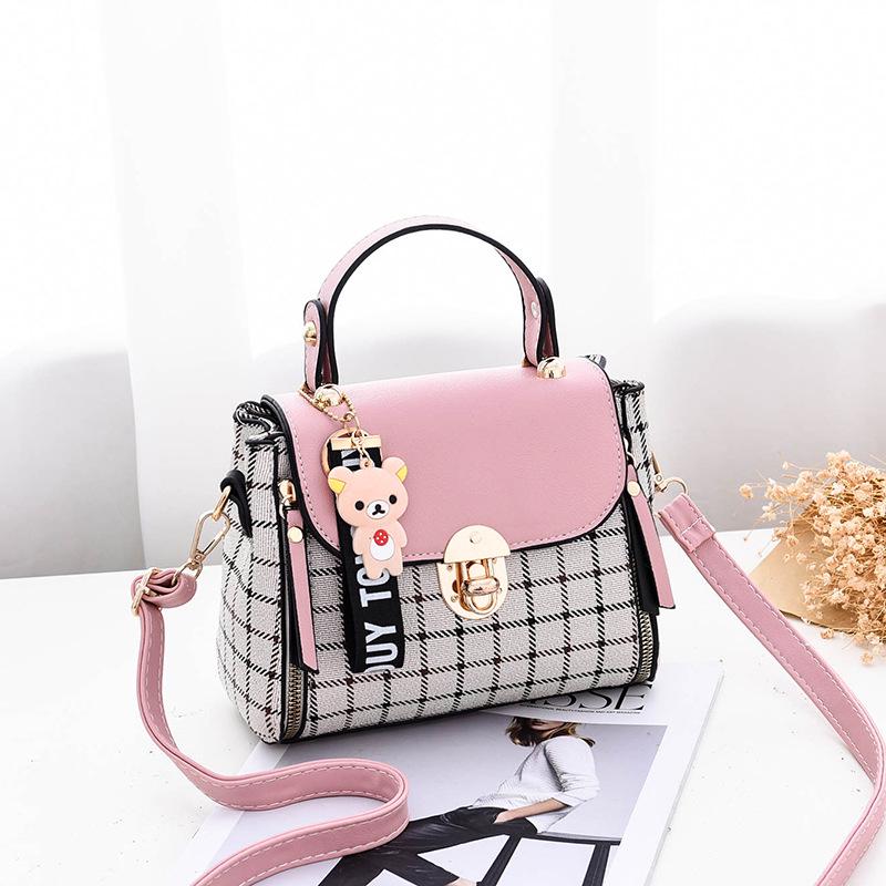 Bag Women's New Korean Version Beautiful Small Square Bag Striped Messenger Bag Casual Shoulder Messenger Mini Bag