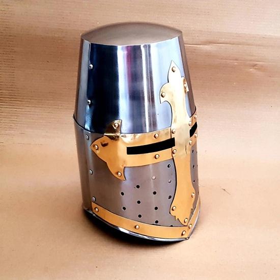 Medieval Crusader Knights Templar Armour Helmet Steel Brass Historical Collectible Costume Armor Gift