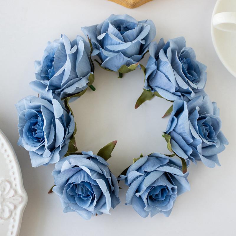 10PCS Artificial Flowers Wedding Garden Silk Rose for Home Decoration Accessories Party Christmas Wreath Headwear Wrist Flower