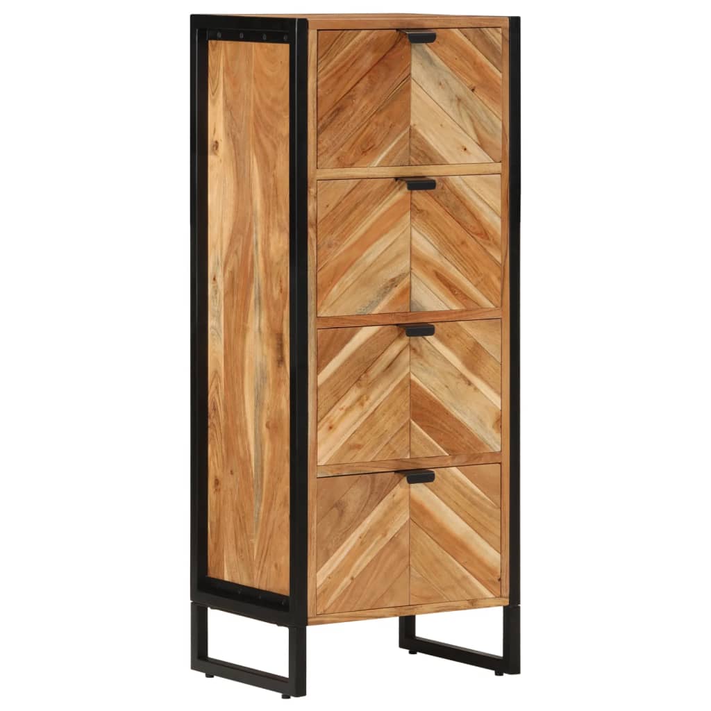 Bathroom Cabinet 40 X 30 X 100 Cm Solid Acacia Wood and Iron