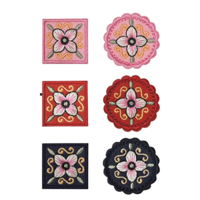 Flyqup Traditional Motif Embroidered Patch Set – 6 Pieces.