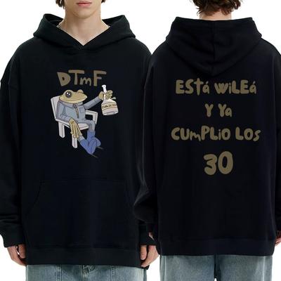 Hot Singer Bad Bunny DTMF 2025 New Album Double Sided Print Hoodies Men Womenharajuku Fashion Pullovers Unisex Fleece Sweatshirt