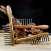 Sandalwood Wide-Tooth Curly Hair Comb with Round Handle for Meridian Massage