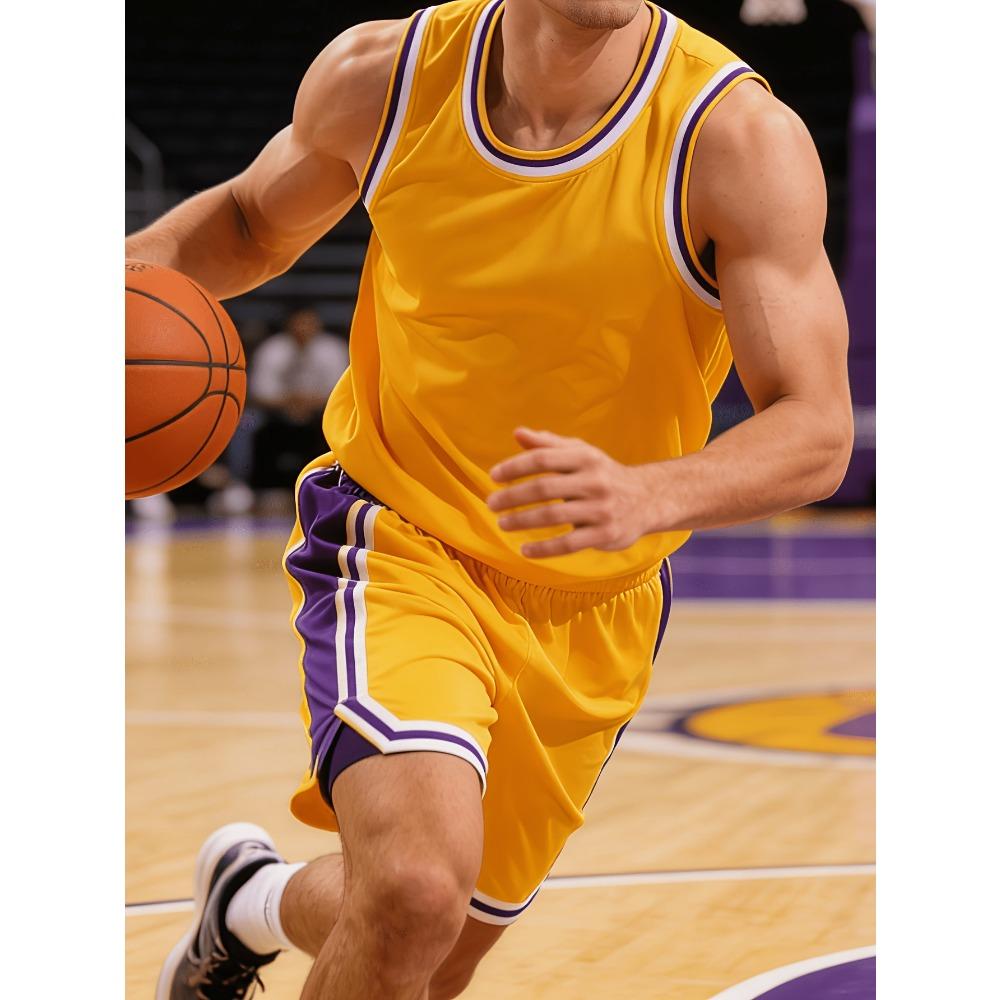 2026 Crew Neck Yellow Jersey Vest Basketball Game Jersey