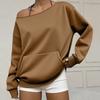 Women's Off Shoulder Long Sleeve Sweatshirt Loose Fit Streetwear Pullover Top