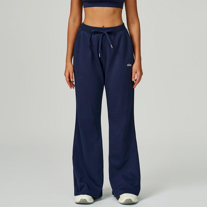 Aloneadv European and American High Waist Yoga Sweatpants Women Autumn Drawstring Straight Casual Trousers Fitness Loose Sweat pants