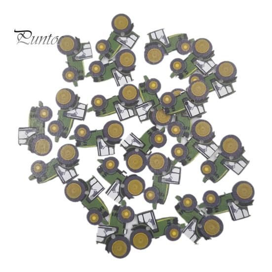 50Pcs Tractor Wooden Button Sewing Scrapbooking Cards Needlework DIY Craft Decor