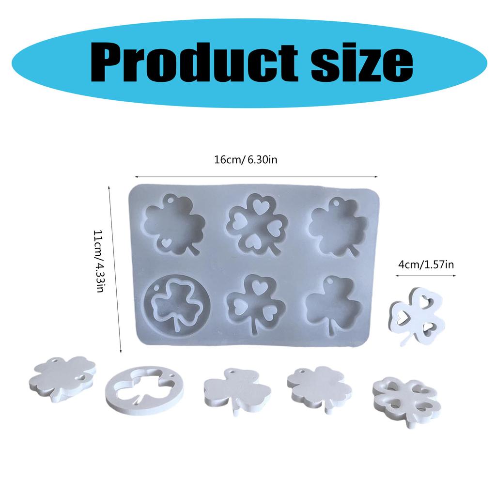 Silicone Resin Mold Jewelry Pendant Molds Four Leaf Clover Shape Silicone Pendant Molds Resin Craft Mold for Pendant