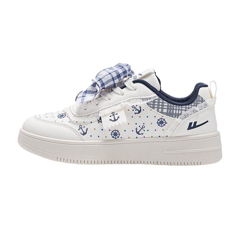 Sky Blue Cute Thick Baseplate Shoes Bow Straps Low Top Autumn Women's Shoes Comfortable Bear Student Shoes