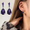 1 Pair Women Drop Earring Water Drop Shape Cubic Zirconia Dangling Earrings Smooth Cutting Reflective Hanging Earrings for Wedding