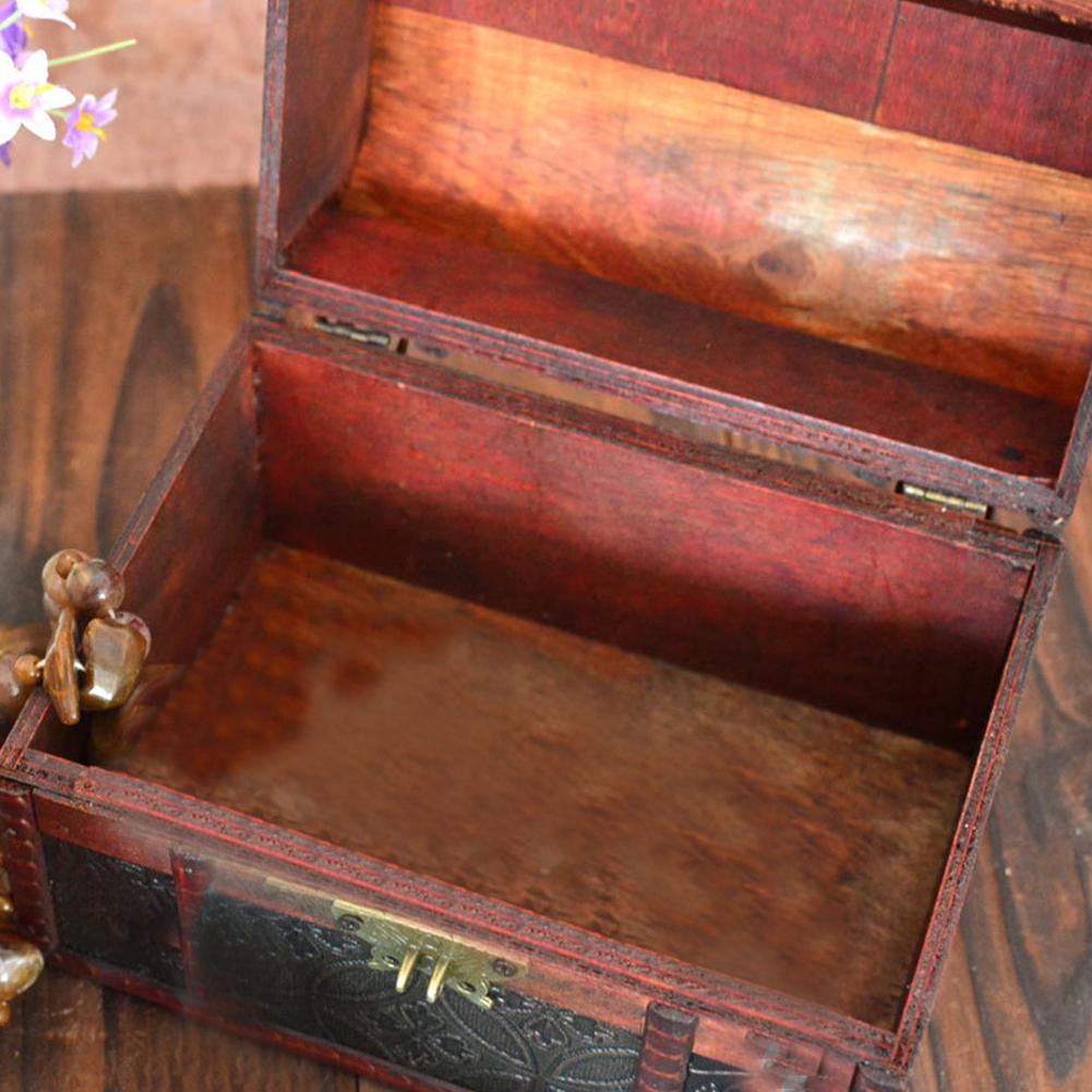 Willcome Vintage Wooden Treasure Chest Storage Box with Hinged Lid Office Jewelry Box Organizer Decorative Stash Box for Home Willcome Vintage Wooden Treasure Chest Storage Box with Hinged Lid Office Jewelry Box Organizer Decorative Stash Box for Home