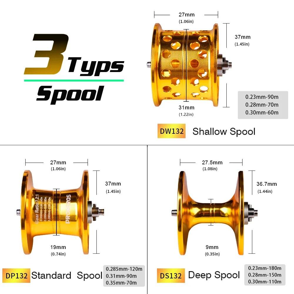 LEO FISHING Baitcasting Reel 18+1BB Casting Reel Smooth Metal 7.2:1 Gear Ratio Fishing Reel with Standard or Deep or Shallow Spool for Bass