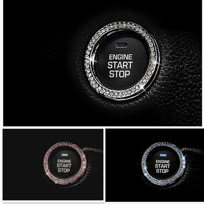 Kristall Strass Auto Dekorationen Ring Emblem Aufkleber Dekor Auto Motor Start Stop Taste Zubehör