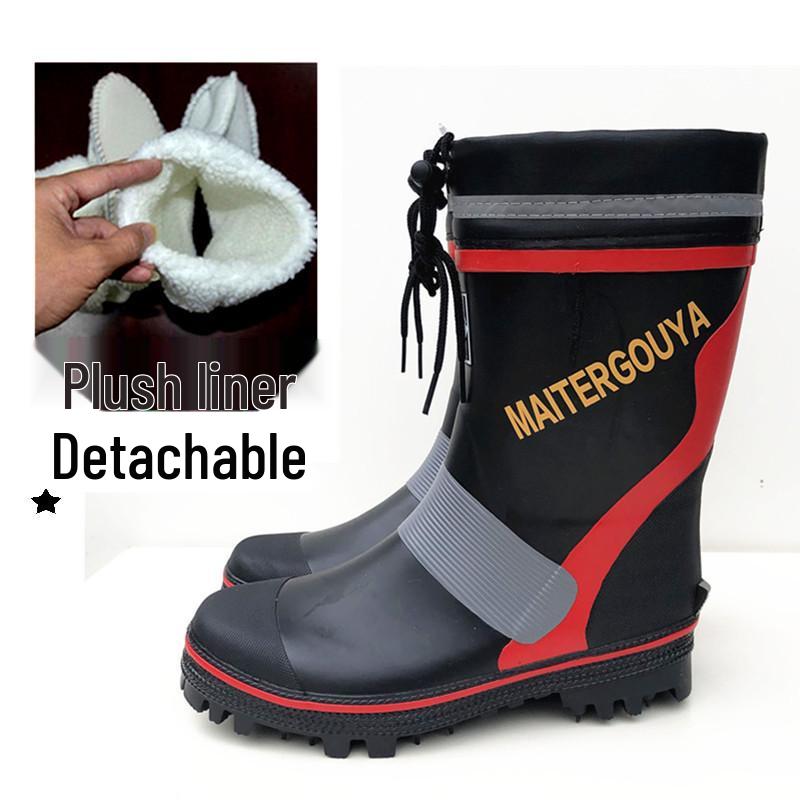 Men's Non-slip Rubber Fishing Boots for Ice and Snow