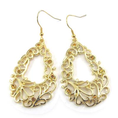 [K0955] - Golden Amber 'Scarlett' Designer Earrings