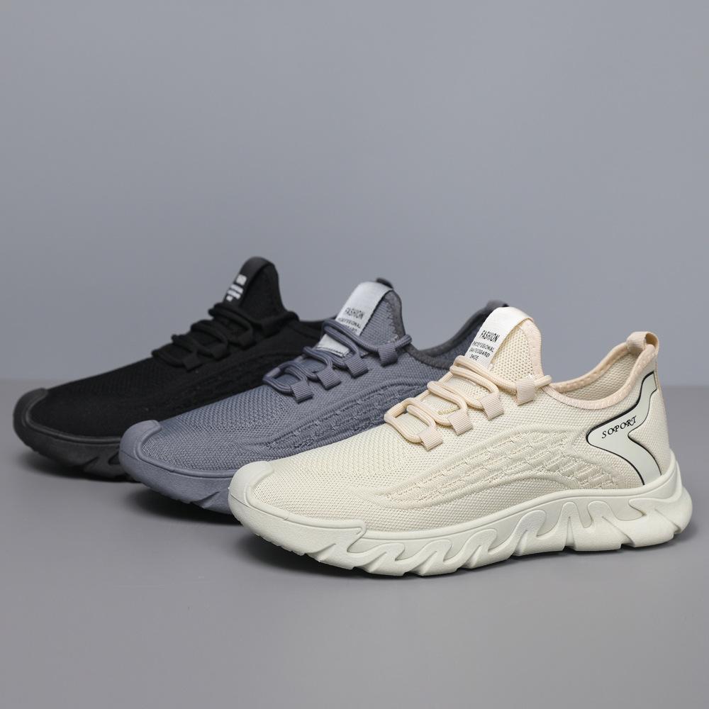 Neue atmungsaktive Sommer-Fliegenstrick-Mesh-Schuhe Laufschuhe Freizeit Leichtgewicht Weichsohle Herren Sportschuhe Herrenschuhe