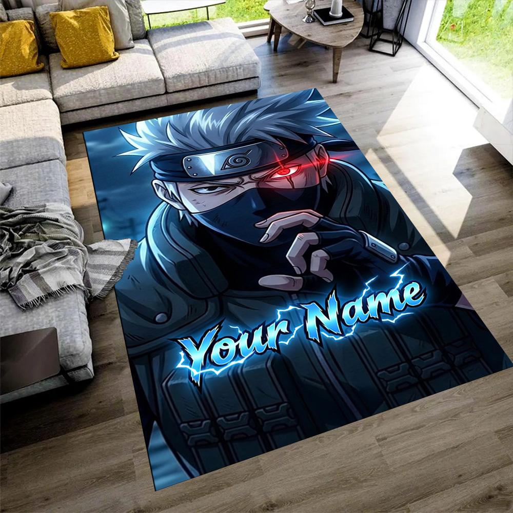 Naruto Character Customize Your Name Carpet Perfect for Dining Room Decorate room Dormitory Hallway Anti-slip Rug Anime Office Decor