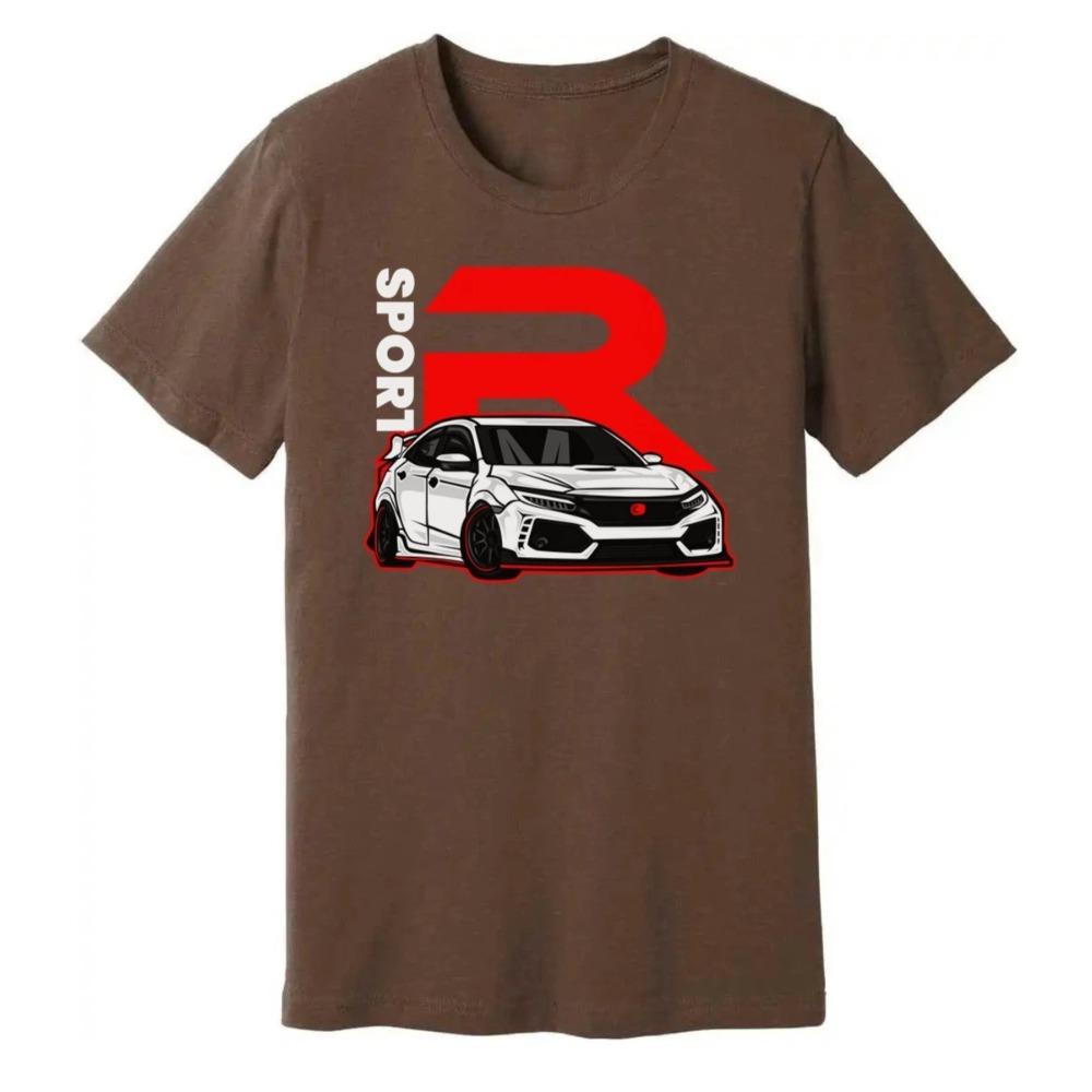 Honda Mens and Womens Tshirt Honda Civic Type R Summer Retro Motorcycle Tee Racing Shortsleeved Spring Cycling Offroad Top