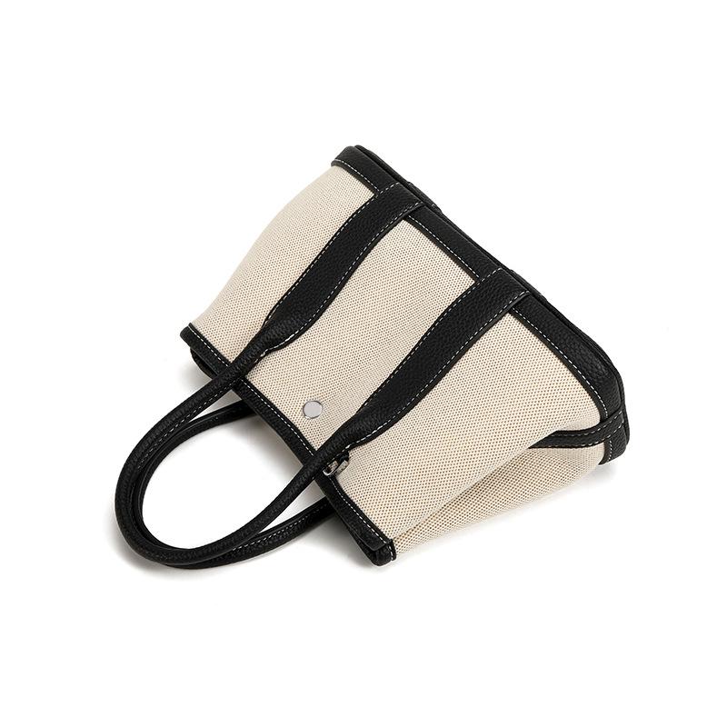 Braune & Schwarze Kuhfell Canvas Crossbody Tragetasche