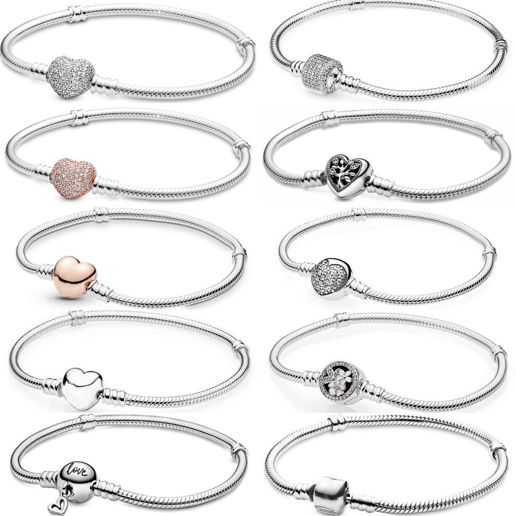 Heart Snake 925 Chain Bracelet Flower Tree Clasp Femme Love Bracelet Decoration Bangle Trinkets For Women Jewelry Gift