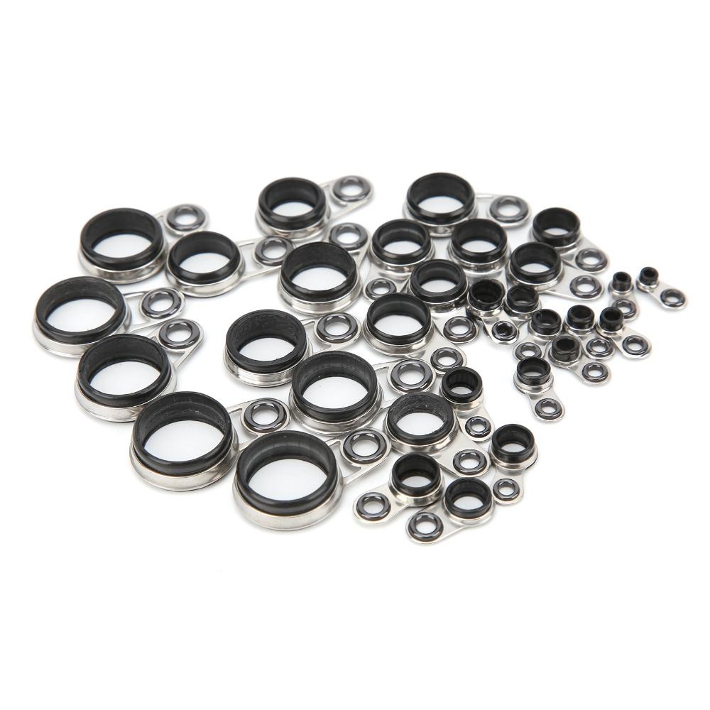 37PCS Multiple Sizes Fishing Rod Guides Stainless Steel Fishing Rod Eyes Ring  Rod Repair