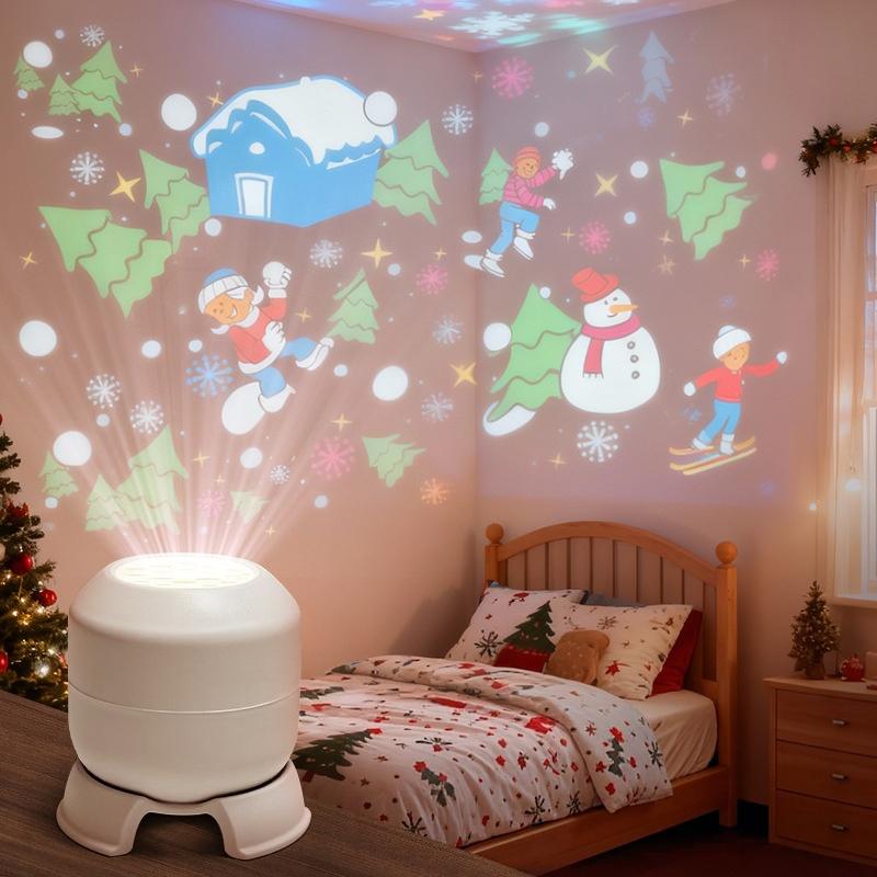 Snowflake/Starry Ocean Projection Night Light 161° Rotating Dynamic Christmas Projector Lamp Festival Gift Christmas Decorative