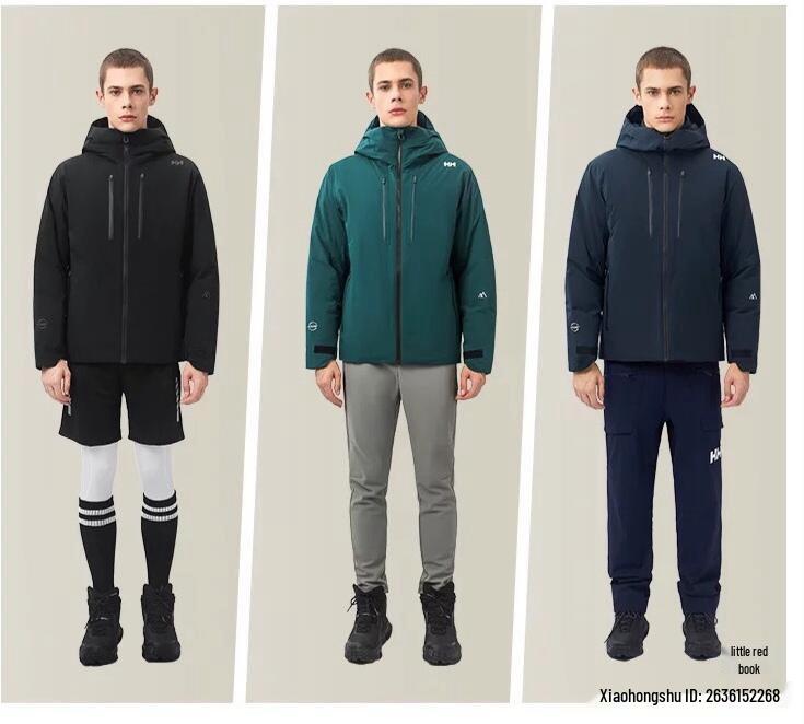 Helly Hansen HH Cross-border 25 Men's Trendy Winter Ski Jacket with Heat-sealed Hood and Windproof Down.