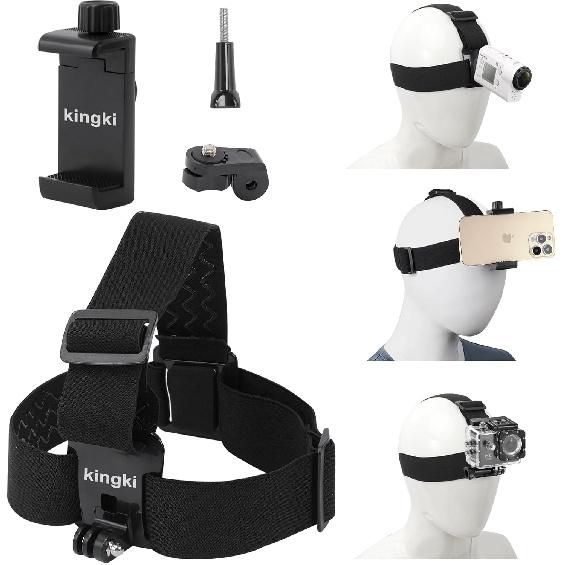 Head-Mounted Mobile Phone Holder,First-Person View Video Outdoor Live Shooting Bracket with Phone Clip(4 -7 ) for iPhone Samsung Smartphones and
