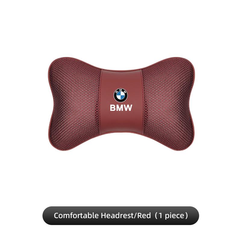 CXVA5 Car Seat Headrest Ice Silk Neck Pillow For BMW Performance F30 E90 E46 E60 X7 Car Interior Removable Washable Headrest Keychain