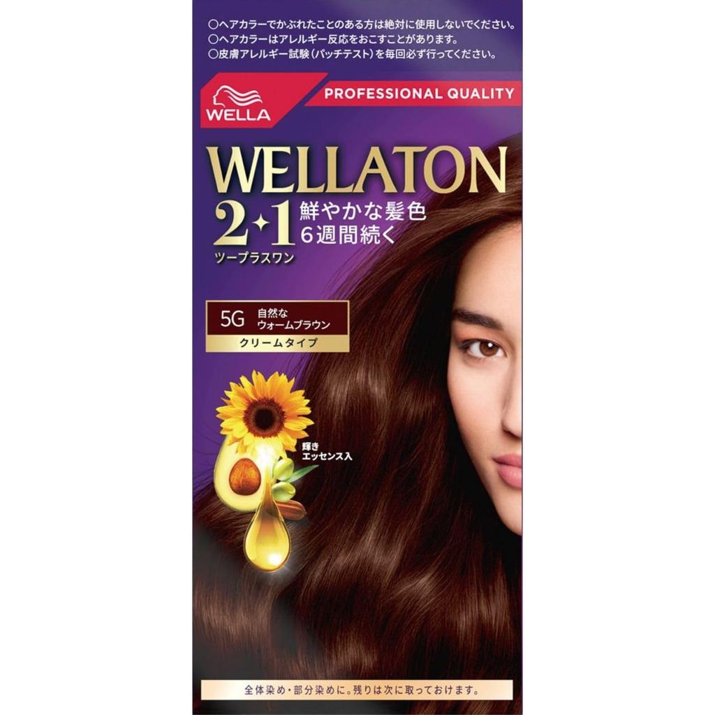 Wella Wellatone Gray Hair Cream Natural Warm Vibrant Hair Color Lasts 6 2+1 Dye, Type, 5g, Brown, Weeks, Quasi-drug