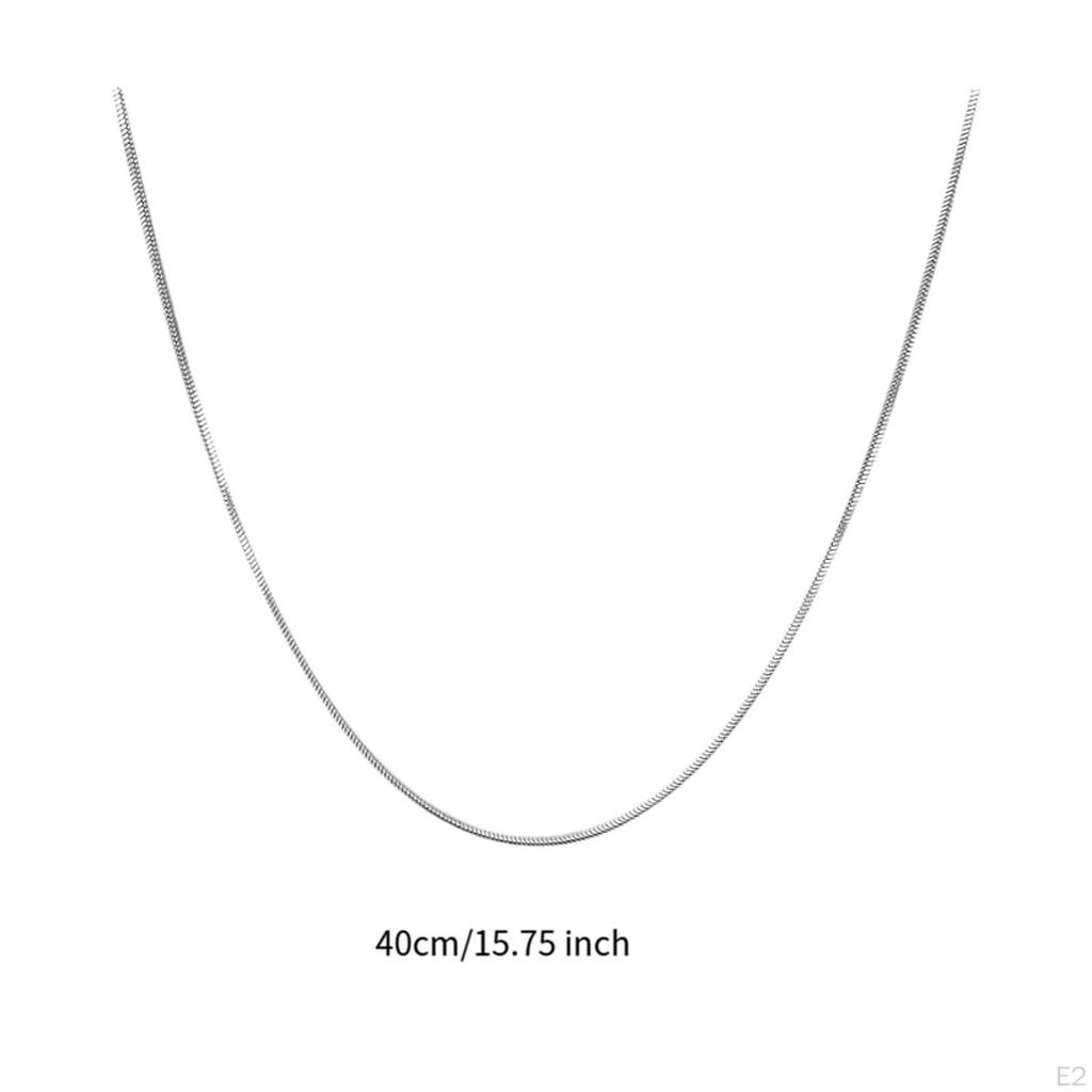 Snake Chain Necklace with Sturdy Clasp Single for Women Men Simple Clavicle Neck Jewelry