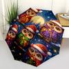 1pc Christmas Owls Automatic Open/close Umbrella, 8-Rib Sturdy Structure, Auto Folding/Opening, Portable Travel Umbrella for Women,171
