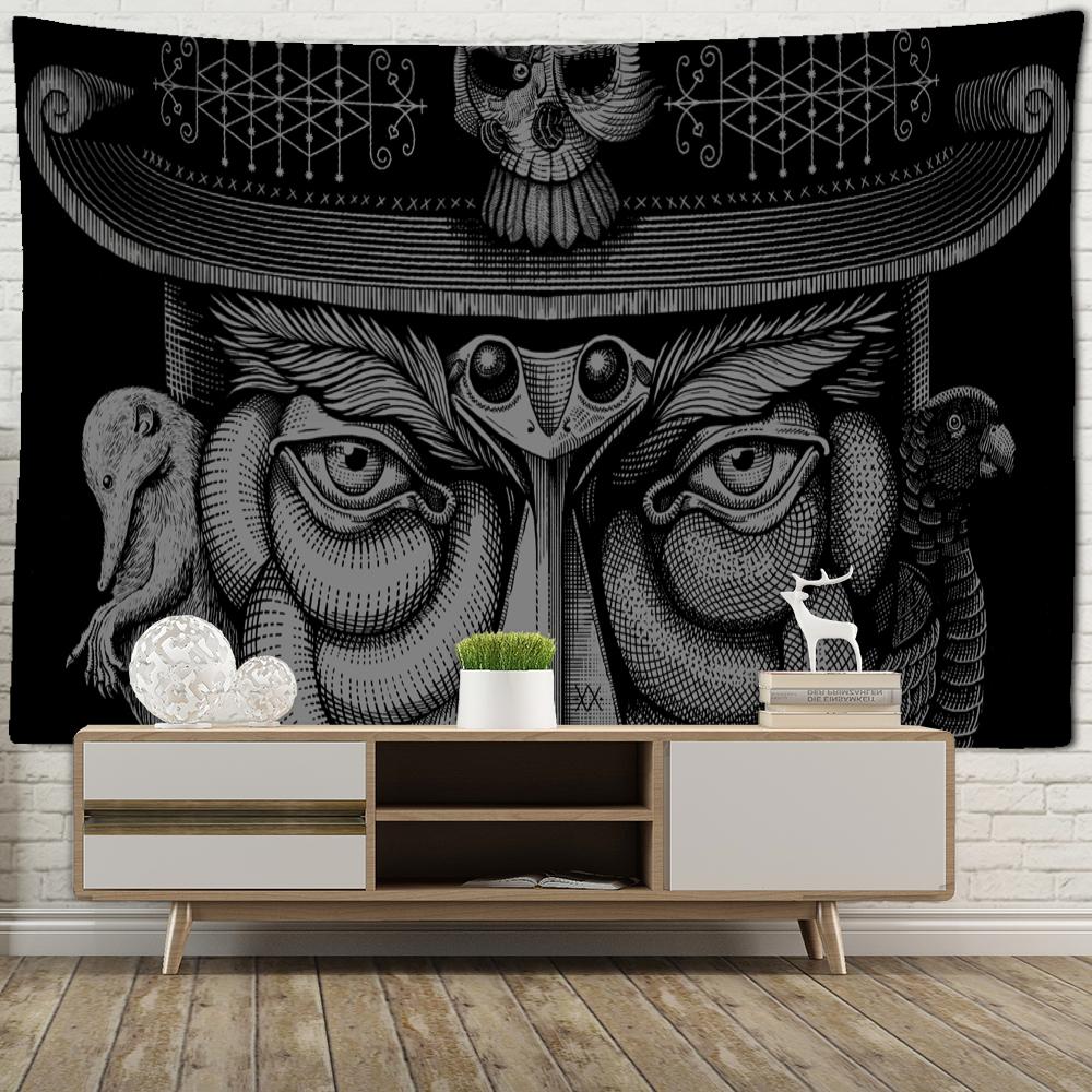 Tapiz de Ojo Psicodélico Colgante de Pared Bruja de la Muerte Mandalas Tapiz Arte Oscuro para Dormitorio Sala de Arte Decoración del Hogar