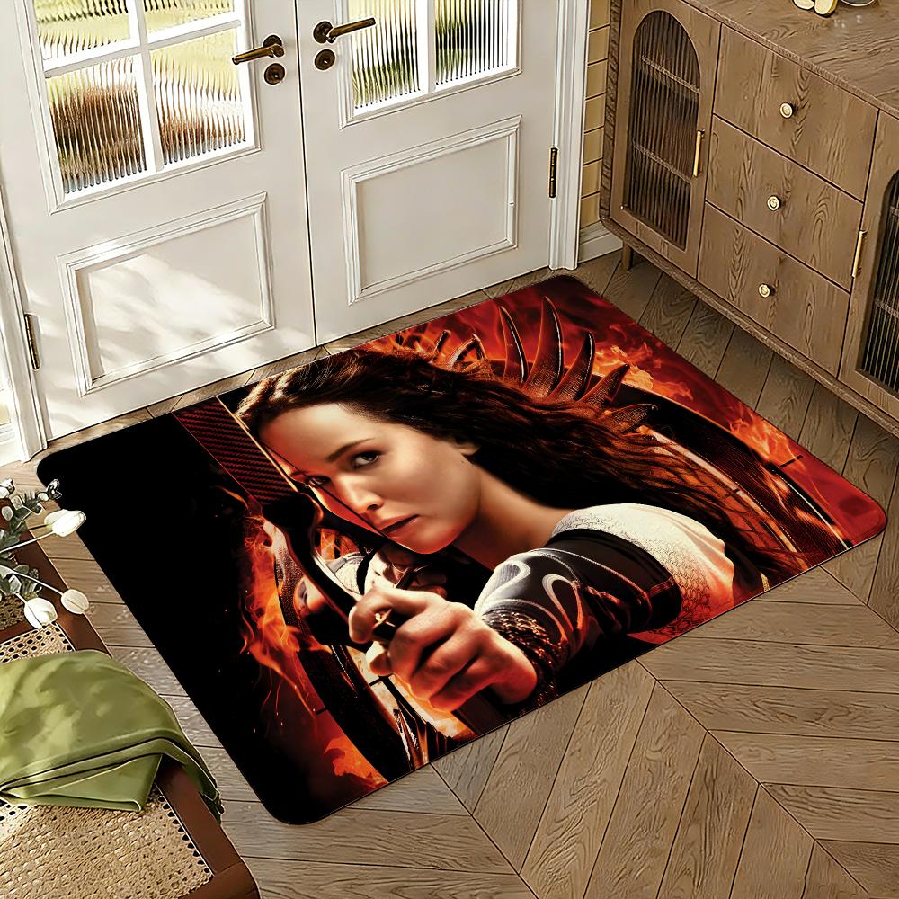 Film The H-Hunger Games Floor Mat Soft Thickened Absorbent Non-Slip Bedroom Living Room Door Mat Home Decor Flannel Rugs