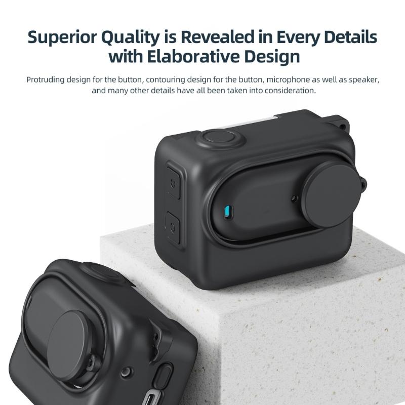 Silicone Cover Easy Access To Quick Release Mount For 360 GO 3S Action Camera and Lens Protector Covers