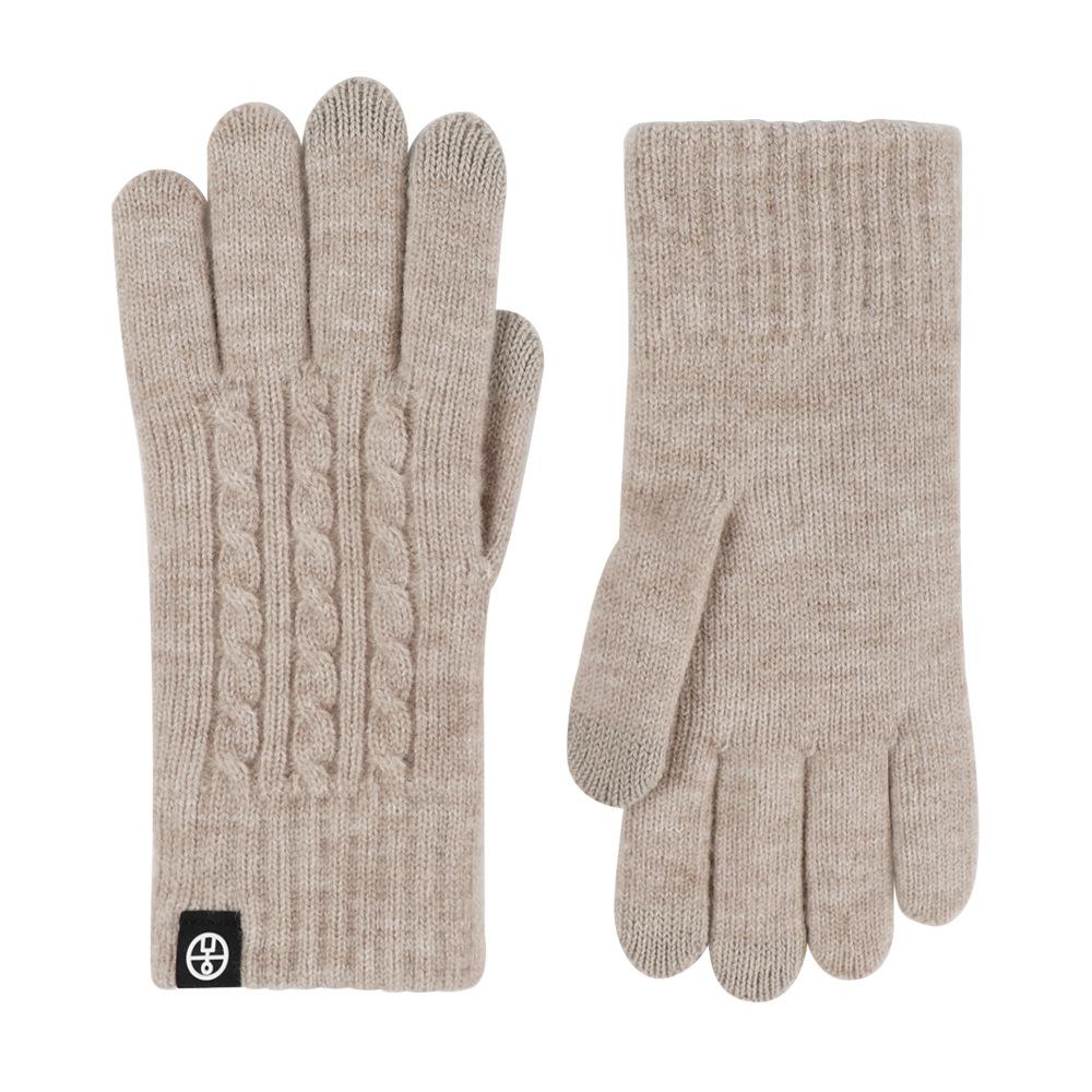 Winter gloves women's warm and comfortable knitted gloves women's outdoor riding gloves men's piled thickened touch screen gloves women