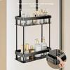 Cesta de Ducha de Baño de Doble Capa-Estante de Almacenamiento Colgante para Puerta Organizador de Estante de Ducha para Artículos de Tocador y Suministros de Baño