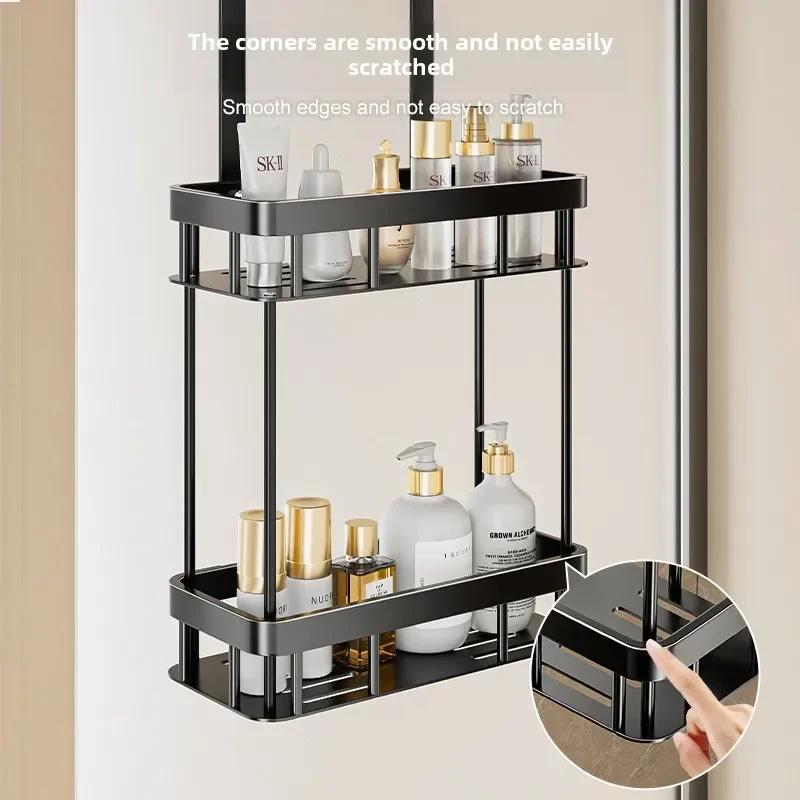 Cesta de Ducha de Baño de Doble Capa-Estante de Almacenamiento Colgante para Puerta Organizador de Estante de Ducha para Artículos de Tocador y Suministros de Baño