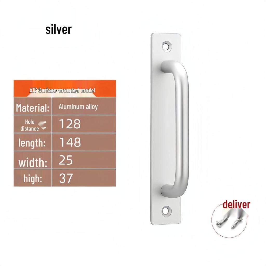 Aluminum Alloy No-Drill Handle for Wooden and Sliding Doors and Windows