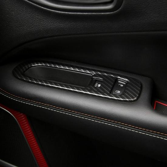Carbon Fiber Door Window Lift Switch Cover for Jeep Compass 2017- Interior