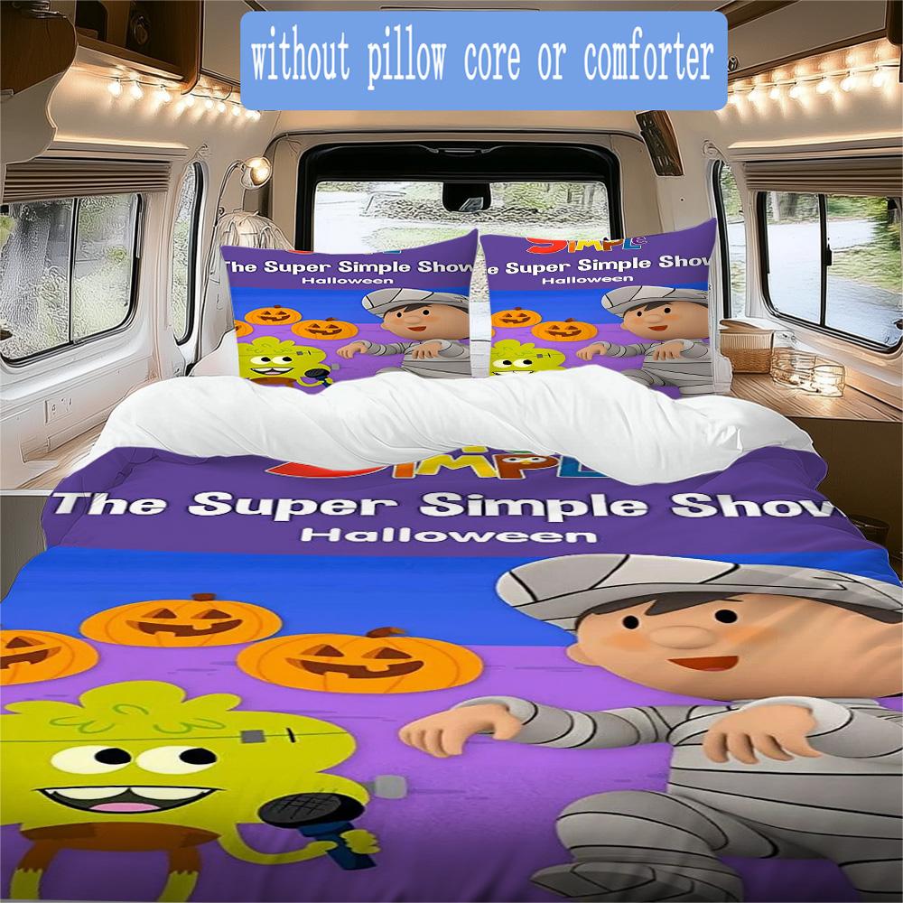 From Super Simple Songs Pattern Bedding,Quilt Set Quilt Cover Pillowcase Home Birthday Gift (1*duvet cover+2*pillowcase,without core)SSJT0917404