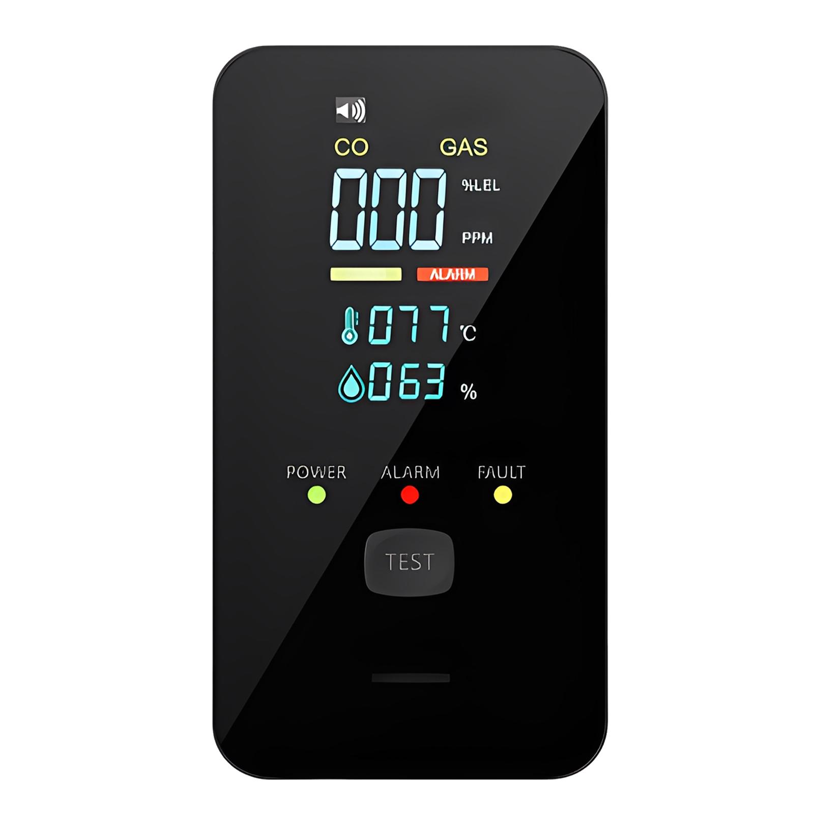 

4-in-1 Temperature and Humidity Monitor with Digital Display Plug-in CO Detector Real-Time CO Monitor for Home Kitchen RV Travel
