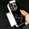French Bulldog Black Desgin Plating Phone Case For Xiaomi Poco X5 X6 X7 X8 Pro Max F8 Ultra F7 M8 M7 M5S Redmi 15C 15 14C 13C 13