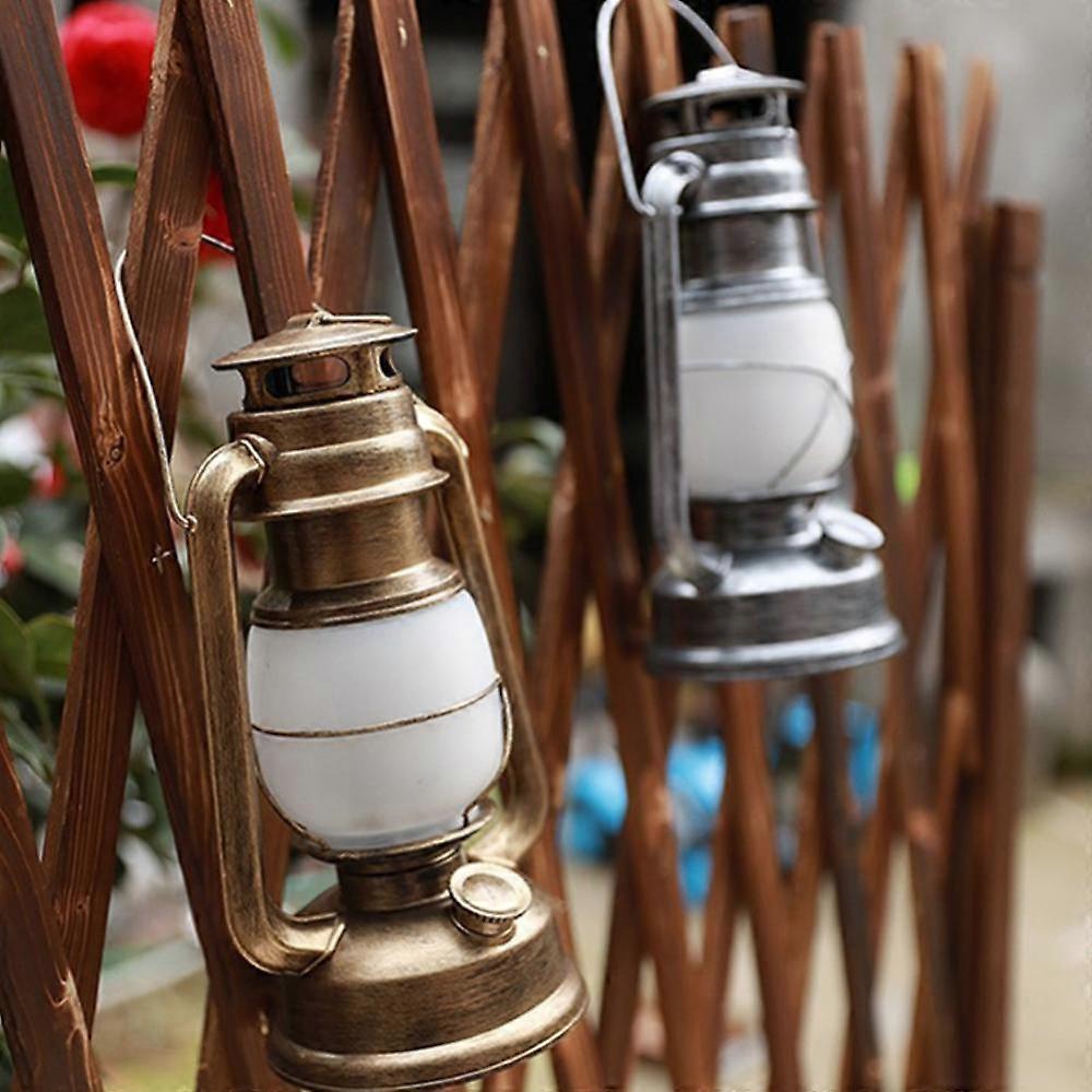 Retro Vintage Camping Hanging Lanterns Battery Led Flame Warm Light Nature Hike For Fishing Tent Camping