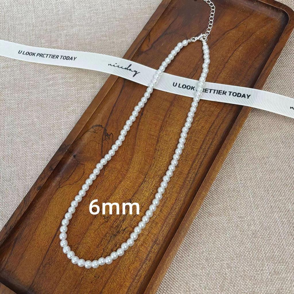 Französische leichte Luxus-Imitationsperlenkette: Elegante, vielseitige Mode-Schlüsselbeinkette für Damen