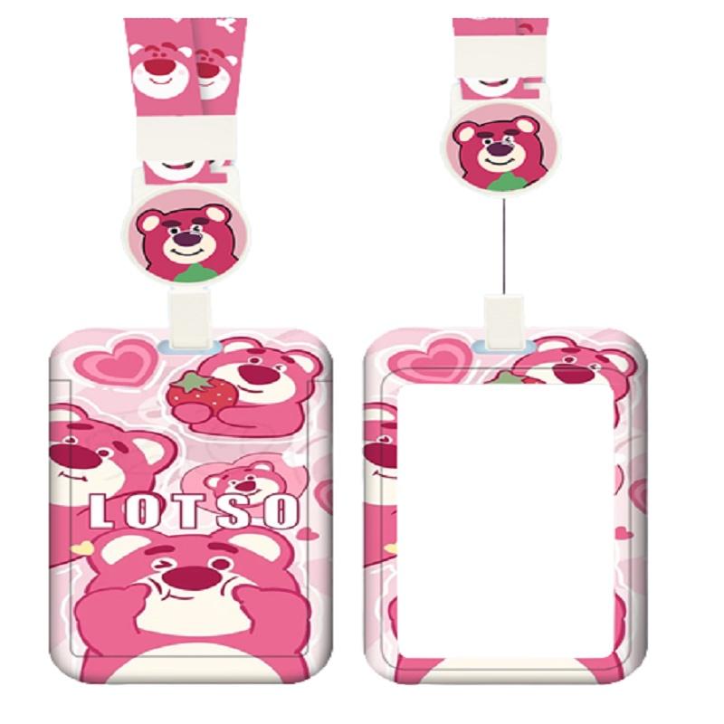 Cute Cartoon Id Card Holder With Retractable Lanyard For Work, School, And Travel