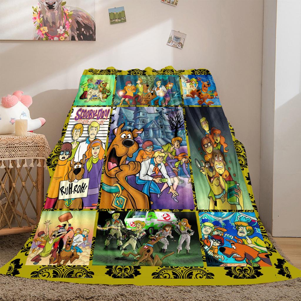 Halloween fantasy comedy adventure cartoon movie Scooby-Doo blanket soft home furnishing nap decoration four seasons warm Sherpa blanket U13